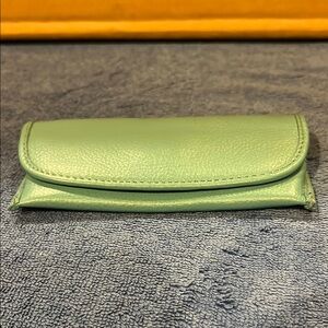 Green Leather Glasses Case
